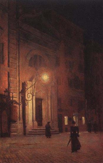 Aleksander Gierymski Street at night oil painting image